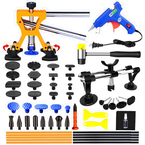 Manelord Dent Puller - Car Dent Removal, 52 PCS Paintless Dent Repair Kit with Double Pole Bridge Dent Puller for Car Dent Repair and Metal Surface Dent Removal