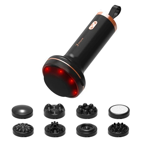 ZY ZERYEW Handheld Cellulite Massager, Body Sculpting Machine, Rechargeable & Cordless, Stomach Fat Massager With 8 Massage Heads 2 Mesh Covers, Massage Abdominal Belly Thighs Butt Neck for Women Men at Home