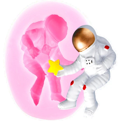 YIHUOMOLDS Astronaut Silicone Molds Astronaut Fondant Mold Space Theme Mold For Sugar Cake Decorating Cupcake Topper Chocolate Candy Gum Paste Polymer Clay