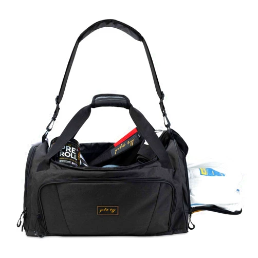 Gold BJJ Jiu Jitsu Duffle Bag - Waterproof Pocket for Sweaty Gi, Rashguard, or Shoes - The Perfect Duffel Bag for Martial Arts Gear, Boxing, MMA, and More