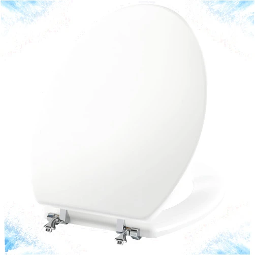 Angol Shiold Elongated White Toilet Seat Natural Wood Toilet Seat with Zinc Alloy Hinges, Easy to Install also Easy to Clean, Scratch Resistant Toilet Seat by Angol Shiold (Elongated, White)