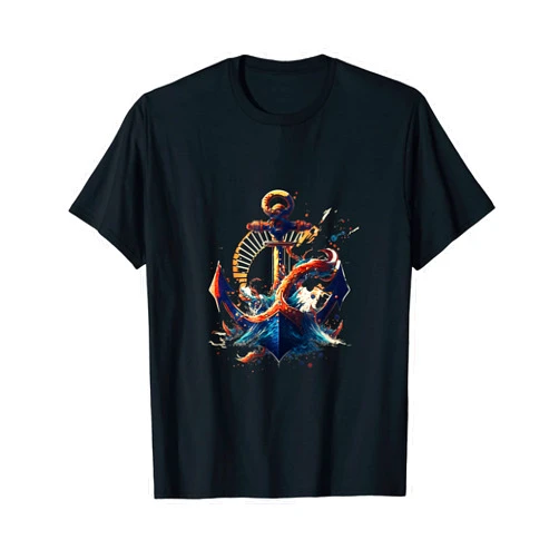 Segeln Kapitän Meer Boot Taufe Geschenk Anker Nautical marine anchor for boat owners T-Shirt