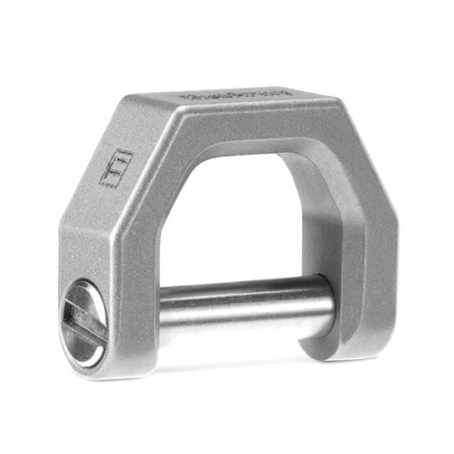 MecArmy CH2 Titanium D Ring Key Holder, Secure Screw-Lock D-Shaped Keychain for Car Key Fobs & EDC Gear, Heavy-Duty Carabiner Alternative (Sandblasted, Small)