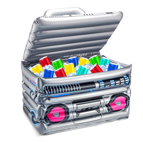 Cunhill 1 Piece Inflatable Boom Box Beverage Cooler Summer 80s 90s Theme Party Decorations Inflatable Cooler Radio Blow up Boom Box Birthday Drink Favors for Retro Nightclub Party Hip Hop Supplies