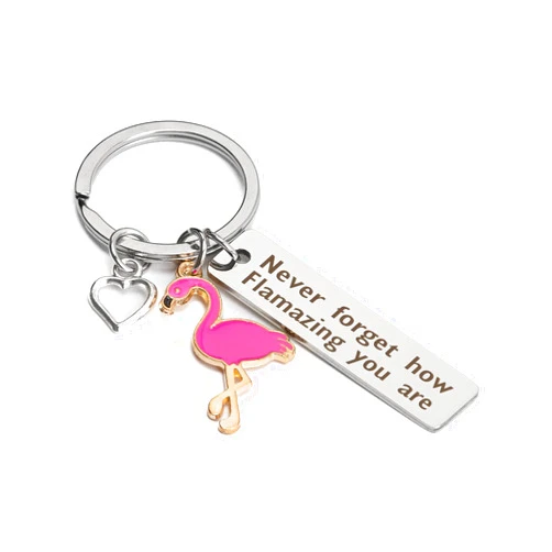 BOMEON Flamingo Gifts for Women, Flamingo Keychain Womens Keychain, Inspirational Gifts for Women, Motivational Gifts, Encouragement Gifts for Women, Get Well Soon Gifts, Cheer Up Gifts for Women