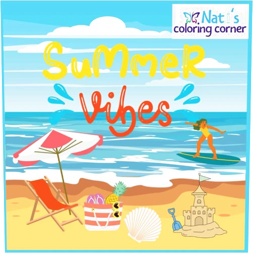 Natalie Sierra Summer Vibes Coloring book: Nati's coloring Corner