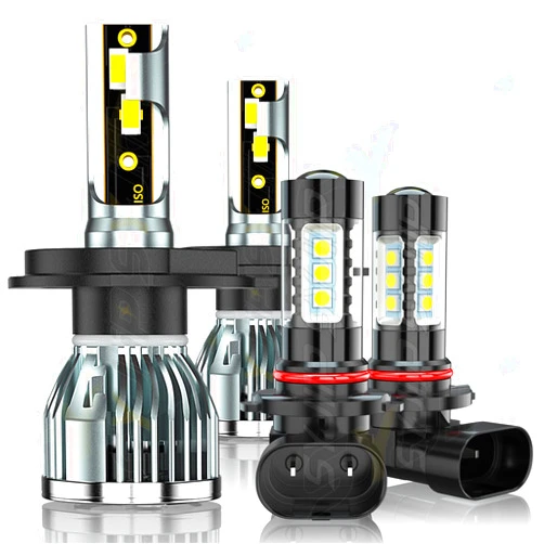 SYJIIP Compatible with 2001-2007 TOYOTA SEQUOIA LED Headlight Bulbs, 9003/H4/HB2 LED Headlamp Bulbs High and Low Dual Beam + 9006 LED Fog Lights, 20000LM 6000K Cool White, Plug and Play, Pack of 4