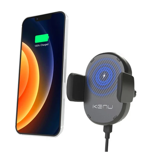 Kenu Airframe Car Phone Mount Wireless Charger - Air Vent Cell Phone Holder - 360 Degree Pivot, Qi Fast-Charging - Extra Large Expandable Grip - Use with Latest iPhones, Samsung and Androids