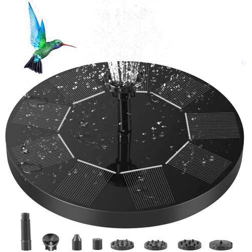 Fahsiam Solar Bird Bath Fountain Pump, 2.5W Upgrade Solar Water Fountain for Bird Bath with 6 Nozzles, 7