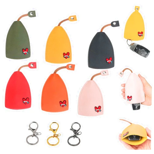 Eurmali Winkkey - Protective Pull Out Key Case, Wink Key Holder, Car Key Holder for Keychain, PU Leather Waterproof Key Case