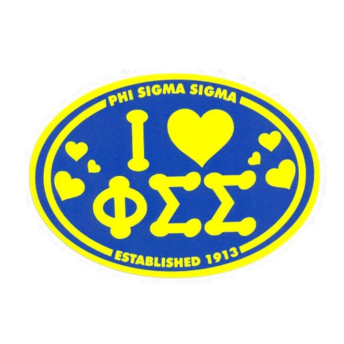 GreekGear.com Phi Sigma Sigma I Love Sorority Sticker - Oval