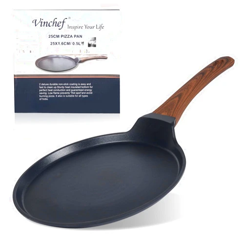 Vinchef Nonstick Crepe Pan, 10inch Skillet Pan for Dosa Tawa Omelette Tortillas Crispy Pancake, Griddle Pancake Pan, PFOA FREE and Induction Compatible