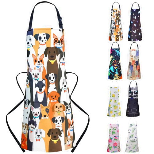 ZiQilin Adjustable Waterproof Kitchen Apron for Women with 2 Pockets Cooking Chef Apron Gardening Funny BBQ Aprons for Men