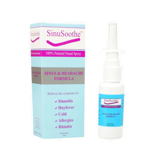 SinuSoothe 100% Natural Nasal Spray (SINUS & HEADACHE FORMULA)(0.68floz) - Sinusitis,Hay Fever,Sinus Allergies,Colds,Rhinitis,Nasal Spray Addiction