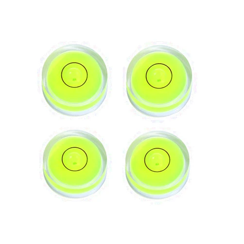YMGBHNKJLS 4Pcs Small Circular Bubble Levels with Double Sided Adhesive Bottom Mini Little Stick-on Bubble Spirit Level Measuring Layout Tools Levels (25x10mm)