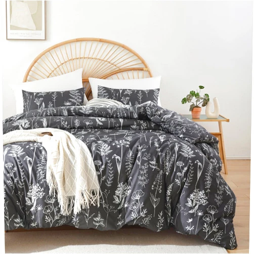 JANZAA Queen Comforter Set - Floral Comforters Queen Size, Bedding Comforter Sets, 3 Pieces, 1 Comforter (90