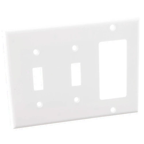 Leviton 80421-W 2-Toggle 1-Decora/GFCI Device Combination Wallplate