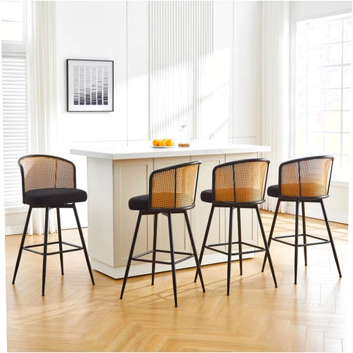 Bekrvio Swivel Counter Height Bar Stools Set of 4, 26