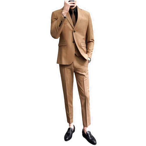 Lacoac Men's Single Breasted Button Suit Notch Lapel Jacket Vest & Pants Set Business Dinner Wedding Tuxedos