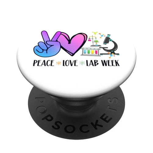Flo Design Lab Week Outfits Peace Love Lab Week Laboratory Happy Lab Week 2024 Men Women PopSockets Standard PopGrip