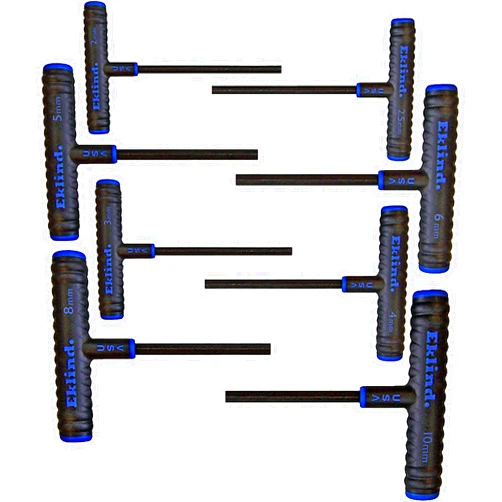 Eklind Tool 64608 Power-T Handle Hex Key allen wrench - 8pc set Metric MM sizes 2-10 (6In shaft)
