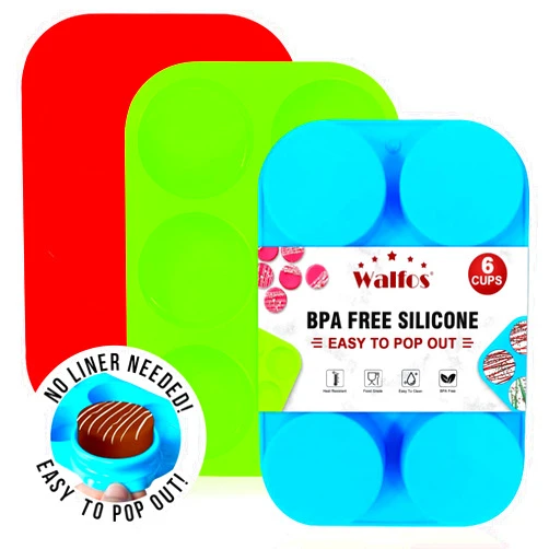 Walfos Silicone Oreo Cookie Mold, Walfos Round Cylinder Chocolate Covered Oreos Molds, BPA Free and Non-Stick, Perfect for Cookies, Oreos, Candy, Soap, Cupcake, Pudding, Jello, Set of 3