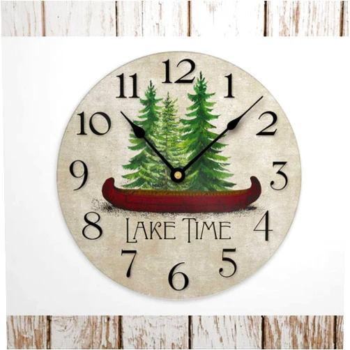 BYRON HOYLE Wood Wall Clock Lake House Wall Clock - Cabin Wall Decor 12