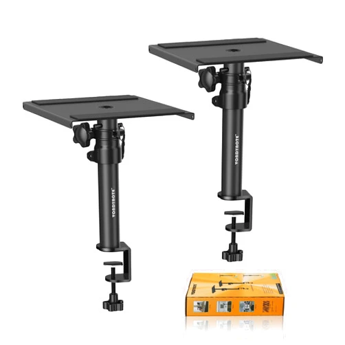 Vondynote Set of 2 Desktop Clamp Speaker Stands Short Studio Monitor Stands Height Adjustable