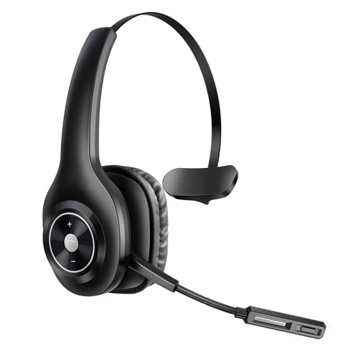 PrancyBt Trucker Bluetooth Headset, Wireless Headset with Mic for PC, Bluetooth Headset with Microphone Noise Cancelling, Mute Button, 55H Talk Time, for Cell Phones, Computer, Truck Drivers (Black)