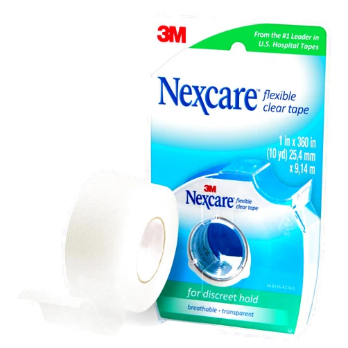 Nexcare Flexible Clear Tape, Waterproof Transparent Medical Tape, Secures Dressings and Catheter Tubing - 1 In x 10 Yds, 1 Roll of Tape