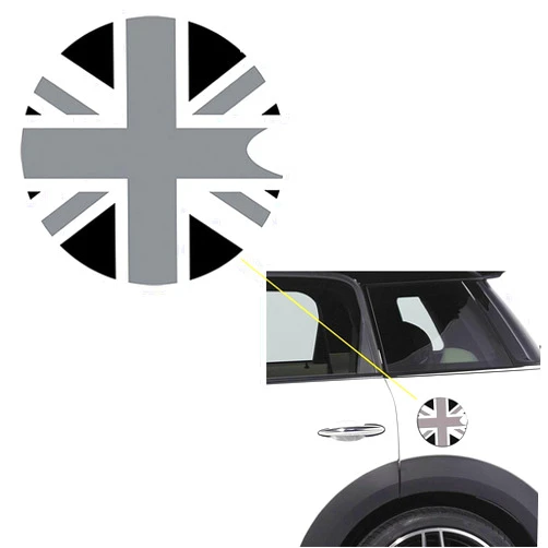 X xotic tech Xotic Tech 1x Black Gray Union Jack UK Flag Pattern Vinyl Sticker Decal Compatible with Mini Cooper Gas Cap Cover