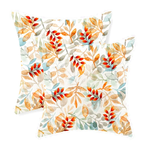 OFIRD Fall Decor Pillow Covers 18x18 Inch Pack of 2 Fall Leaves Decorative Throw Pillow Covers,Fall Thanksgiving Decoration Pillowcase Farmhouse Colorful Decorative Cushion Case for Home Sofa Outdoor