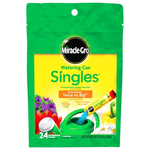 Miracle-Gro Watering Can Singles All Purpose Water Soluble Plant Food, Includes 24 Pre-Measured Packets