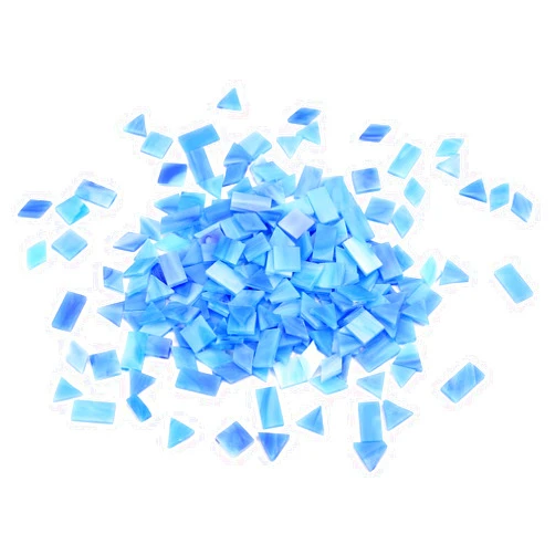 Lanyani 200pcs Glass Mosaic Tiles for Art Crafts,4 Shapes Mixed Colorful Glass Tiles Tiffany Stained Glass Pieces Square/Rectangle/Diamond/Triangle,Ocean Blue