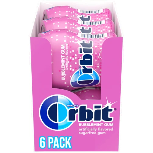 Orbit Bubble Gum Cups, Bubble Mint, 55 pieces bottle, 4-Count