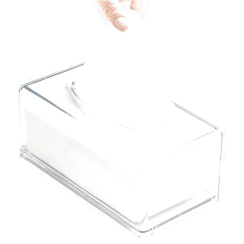 GRACECOTT Square Clear Acrylic Tissue Box, Box Covers Rectangular, Bathroom Facial Napkin Box Holders, Table Clear Dryer Sheet Dispenser for Bathroom, Kitchen and Cars