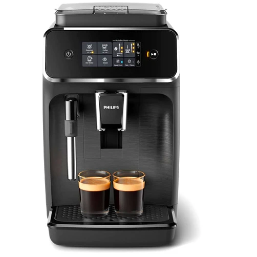 Philips 1200 Series Superautomatic Coffee Maker with Built-in Coffee Mill - Classic Milk Frother, Intuitive Touch Screen, Matte Black