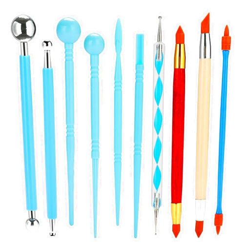 BEEDEFUL Polymer Clay Tools, Modeling Dotting Tools, Silicone Clay Sculpting Tool, Air Dry Clay Kit for Painting Embossing Scoring Modeling, Nail Art