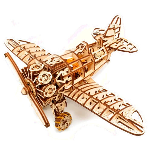 EWA Eco-Wood-Art EWA Eco Wood Art 3D Airplane Puzzle - Classic Wooden Craft Kit - Sustainable DIY Assembly Model for Adults