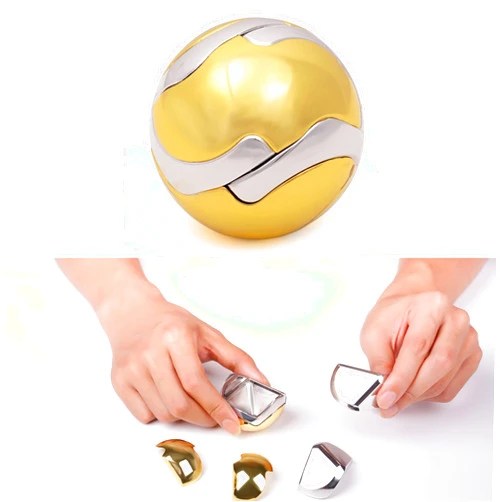 Samisoler Metal-Puzzles Brain-Teaser 3D Toys: Fidget-Toys Cool-Gadgets-Stuff Puzzle-Toy ADHD Tools Stress Relief Gift for Kid Children Teen Adult Office Home School Christmas Ball-Cube Box