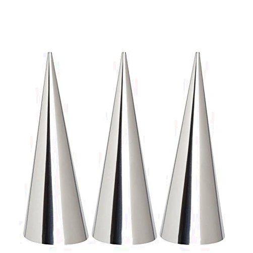 Darnell Nehemiah Set of 12 Small Size Pastry Cream Horn Mould Stainless Steel Conical Tube Cone Pastry Roll Horn Mold Baking Mould Tool (Small cone)