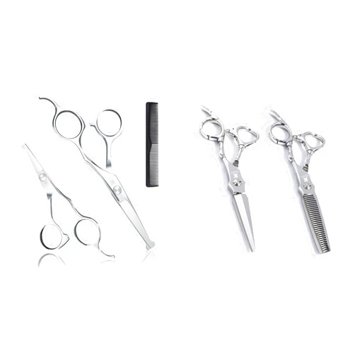 K KaCaKaCa 6.1‘’ & 5.1‘’ Safety Rounded Tips Kids Hair Cutting Scissors with 6.9‘’ Hair Cutting Scissors Thinning Shears Set for Women & Men Haircut