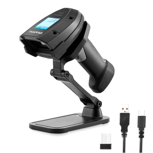 Onewscan Barcode Scanner Wireless, Onewscan 1D Laser Barcode Reader with Stand 2.4G Wireless & USB Wired Connection 2 in 1 Plug and Play Handheld Bar Code Scaners