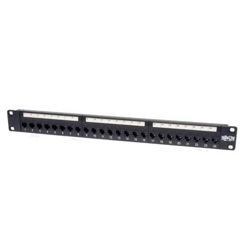 Tripp Lite 24-Port 1U Rackmount Cat5e Feedthrough Patch Panel, RJ45 Ethernet(N054-024)
