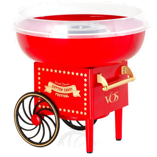 Vos Cotton Candy Machine For Kids - Red Retro Cotton Candy Maker, Effortless Home Sugar Candy Maker Machine with Comprehensive User-Friendly Guide, Ideal for Parties & Fun Gatherings