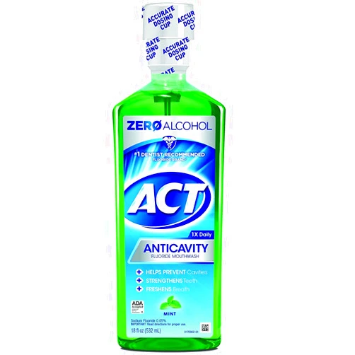 ACT Anticavity Fluoride Rinse Mint 18 oz ( Pack of 4)