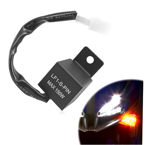 Pleoos ​​Pleoos 12V 2-Pin Electronic LED Flasher Relay, Turn Signal Flasher Relay for Motorcycle Fixes Turn Signal Bulbs Hyper Flash (Relay-1Pcs)