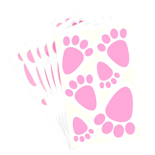 KUUQA 6 Sheet 36PCS Easter Bunny Feet Home Floor Clings Footprints Decals Stickers for Easter Home Party Decorations, Mixed Size