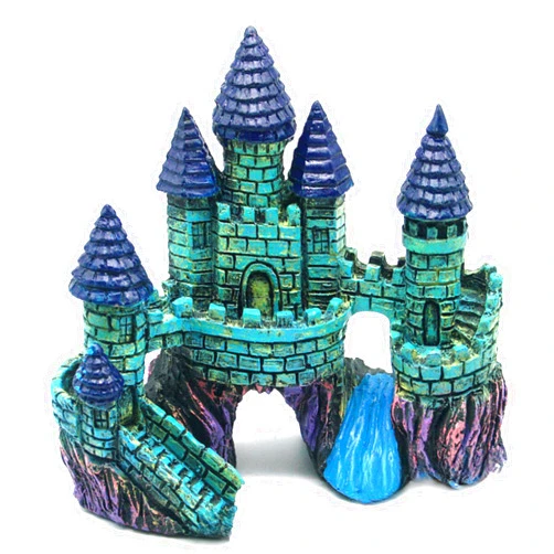 HoneTeek Fish Tank Decorations, Resin Castle Aquarium Decorations, Vintage Castle Cave Hideouts Large for Aquarium Decorations, Fish Tank Accessories for Betta Fish