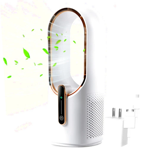 KONSIDEN Desk Fan Bladeless, 11.8 Inch Office Fan Small, Quiet, 3 Speed Adjustment, Touch Control, Easy to Clean, Desk Fans Small Quiet, Ideal for Office, Living Room, Bedroom